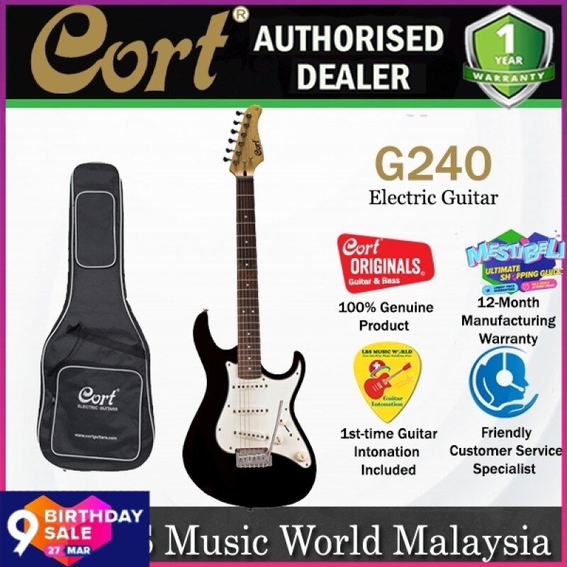 Cort G240 Double Cutaway Bolt On Basswood SSS Pickup Electric Guitar Metallic (G 240) Malaysia
