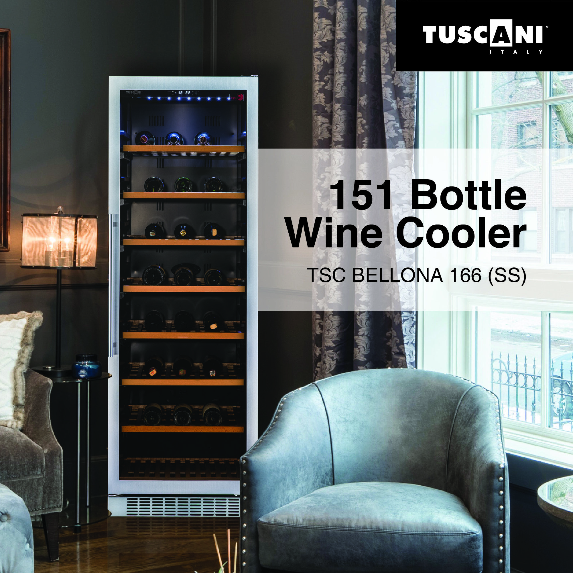 TUSCANI WINE COOLER TSC BELLONA 166 (SS) [INSTALLATION NOT INCLUDED] Lazada