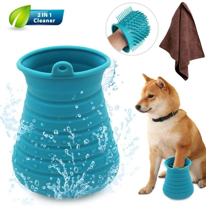 Dụng Cụ Rửa Chân Chó Lý Tưởng Với Khăn Máy Rửa Chân Thú Cưng Chó Di Động Bàn Chải Làm Sạch Cho Chó Con Mèo Massage Chải Chuốt Móng Vuốt Bẩn