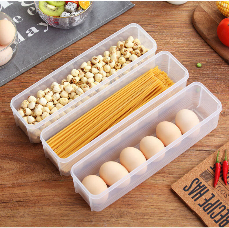 KS Hộp Đựng Mì Hình Chữ Nhật Bằng Nhựa Cấp Thực Phẩm Hộp Kín Đựng Mì Trong Tủ Lạnh Nhà Bếp
