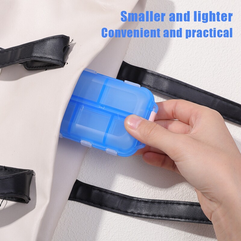 10-grid Mini Pill Storage Box Travel Portable Double-layer Folding Pill Box