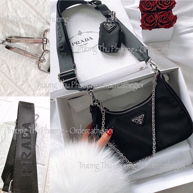 Túi Xách PRADA 1:1 ( Vải dù xịn/Dập logo dây/móc )