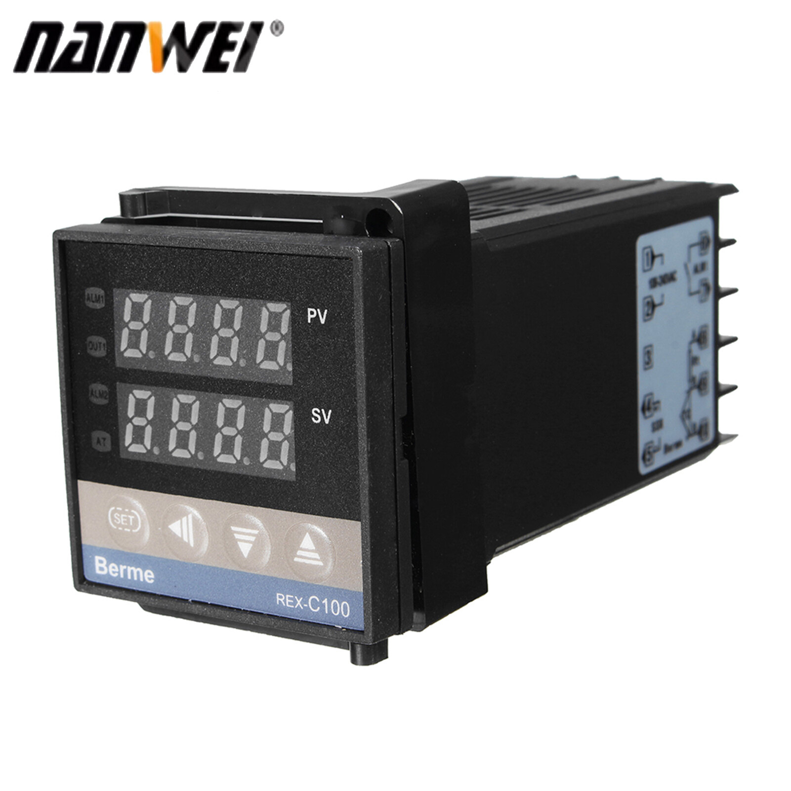 Nanwei digital lcd pid rex-c100 temperature controller set + k thermocouple + max.40a ssr