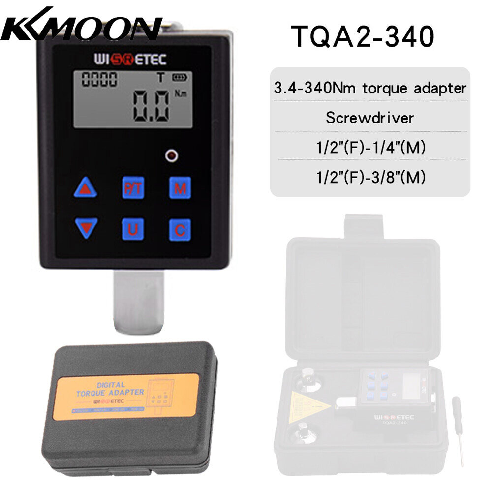 KKmoon Digital Torque Meter Digital Backlight Display Two-ways Measurement Two Working Modes Adjustable Four Units Switchable with Sound Light Alarm Function