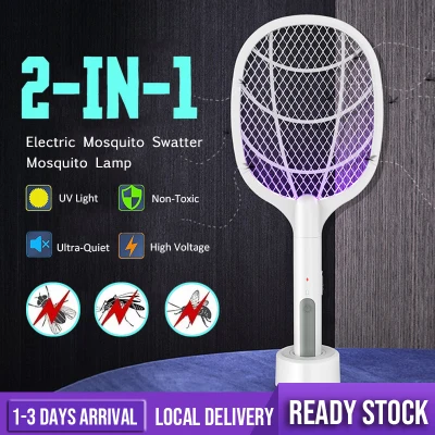 2 In 1 Electric Mosquito Racket USB Rechargeable Dual Mode Mosquito Killer Elektrik Racket Nyamuk Raket 電蚊拍