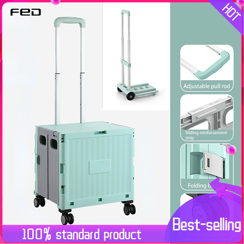 FED【COD】Xe đẩy di động có thể gập lại, xe đẩy gia dụng để chuyển phát nhanh, xe đẩy mua hàng kéo tay nhẹ