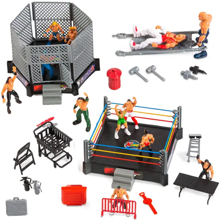 wwe action figures set up