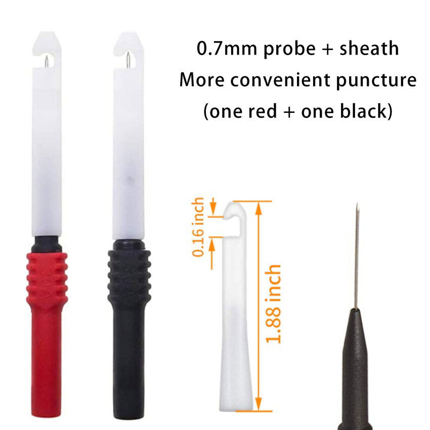 30V Car Multimeter Test Probe Pins Stainless Steel Insulation Wire Piercing Needle Tip for Socket Plug