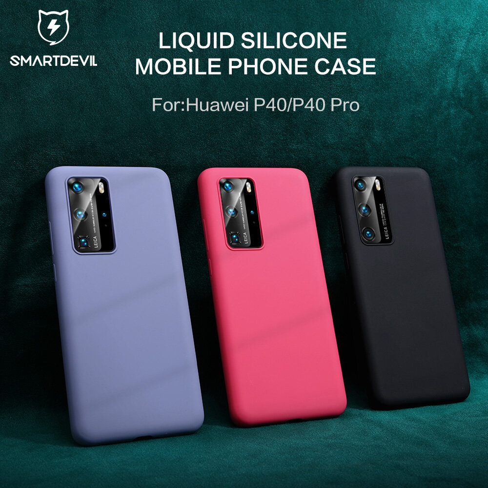 SmartDevil Liquid Silicone Silky Huawei P40Pro plus Phone Case, p40 / mate30/mate30 Pro/p30/p30pro Cases Soft Smooth Cell Phone Back Cover For p40 pro +