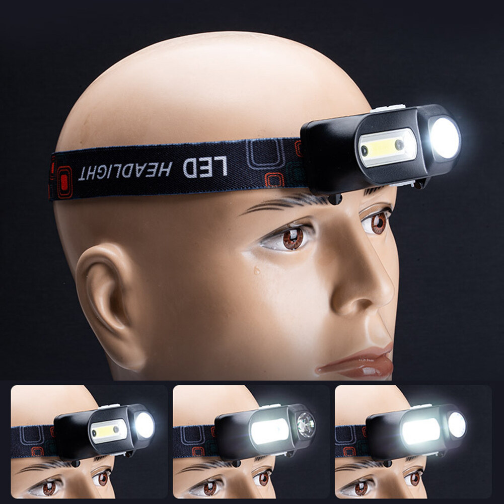 USB LED Headlamp 6 Modes XPE COB Headlight Outdoor Torch Flashlight