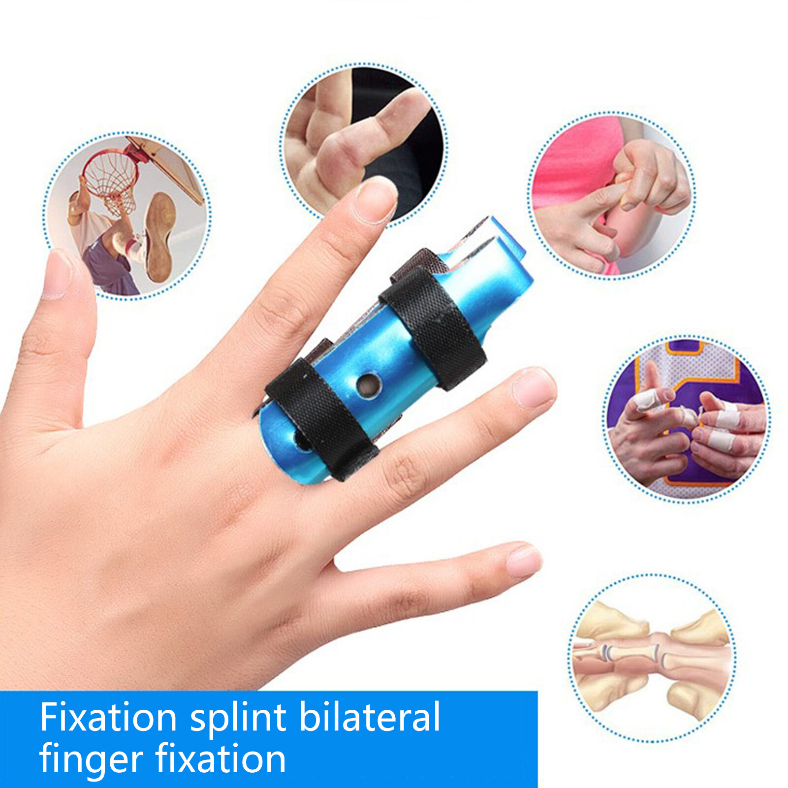 SI Anti-scratch Finger Splint Strong Breathable Ergonomic Protect Hand Immobilization Support Brace Finger Splint for Home Useful Hand Splint