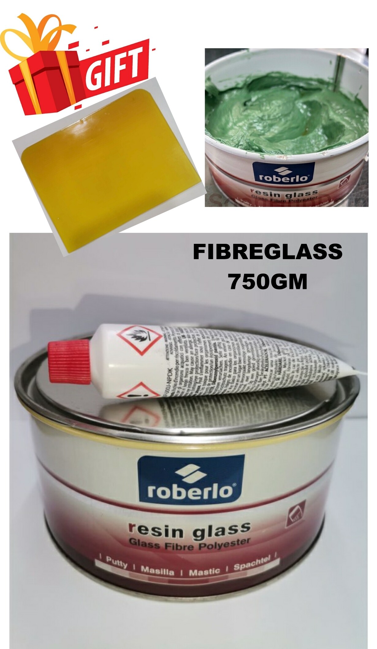 Roberlo Resin Glass Fiber Putty 750gm Lazada