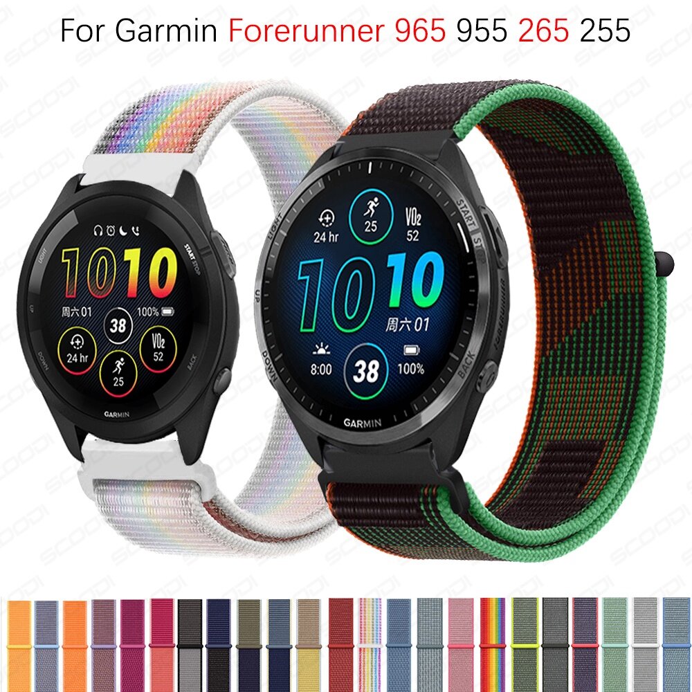 22mm Sport Loop Nylon Strap for Garmin Forerunner 965 955 265 255 Smart watch Wristband Bracelet Watch Accessories Lazada PH