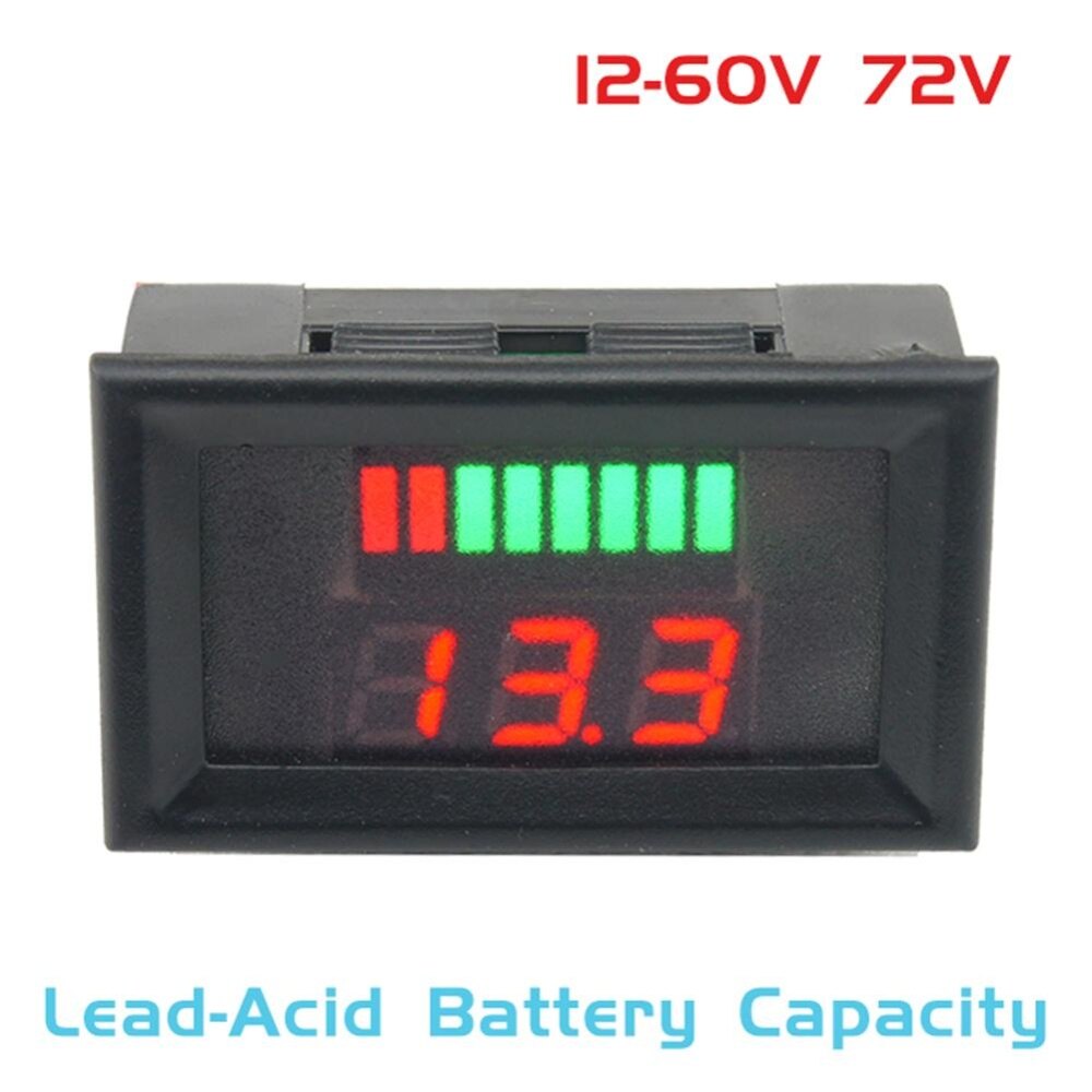 [Moscow Six] Pin Axit Chì 12-60V, Đèn LED Báo Công Suất Kỹ Thuật Số Vôn Kế Tester