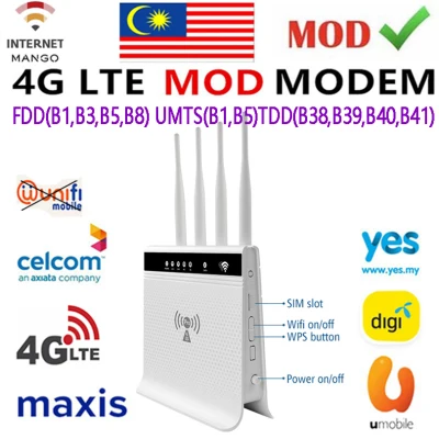 (Modified unlocked) 3/4G LTE CPE Wifi Router FDD TDD 300Mbps Broadband Unlock Mobile Hotspot Wireless Dongle Mifi Gateway 300Mbps LAN Port