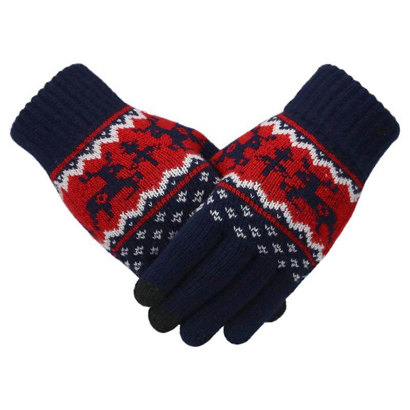 Winter Women Knitted Gloves Full Finger Mittens Touch Screen Knit Gloves