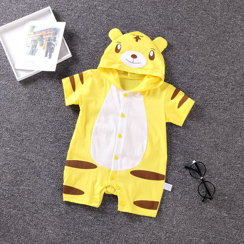 Newborn Baby Romper Cotton Short Sleeve One-piece Jumpsuit Baby Cute Animal Bodysuit Playsuit