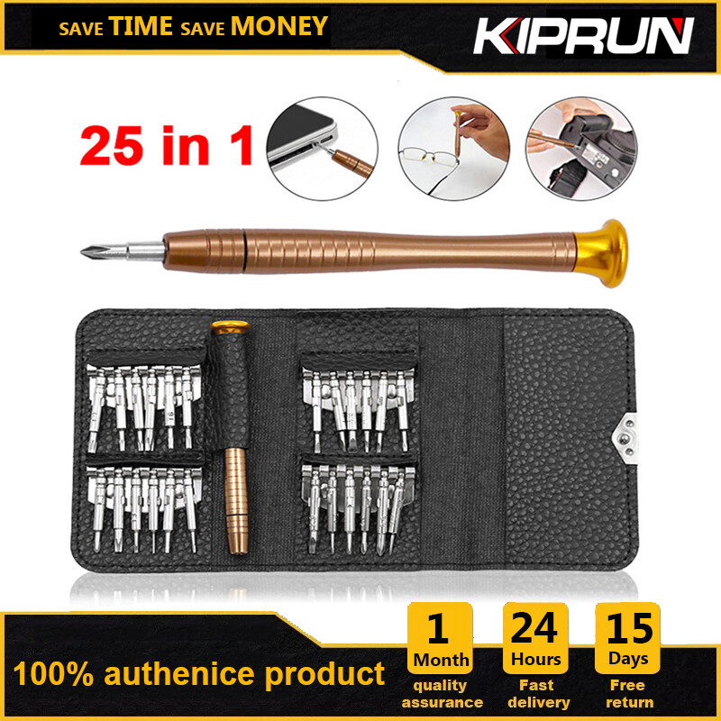[Ready stock] KIPRUN 25 in 1 Screwdriver Set with Phillips Torx Flat Pentalobe Triwing Screwdriver, Loxan Small Portable Repair Tool Kits with Black Leather Case for iPhone, Macbook, iPad, Laptop, Watch & Glasses