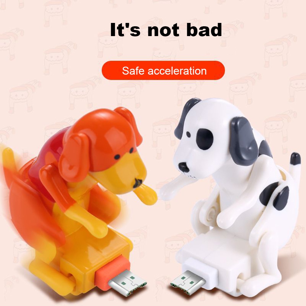 {hot} Funny Humping Dog Fast Charger Cable Data Cable For iPhone Android Mobile Phone Charger Line Prank Gifts Decompression toys
