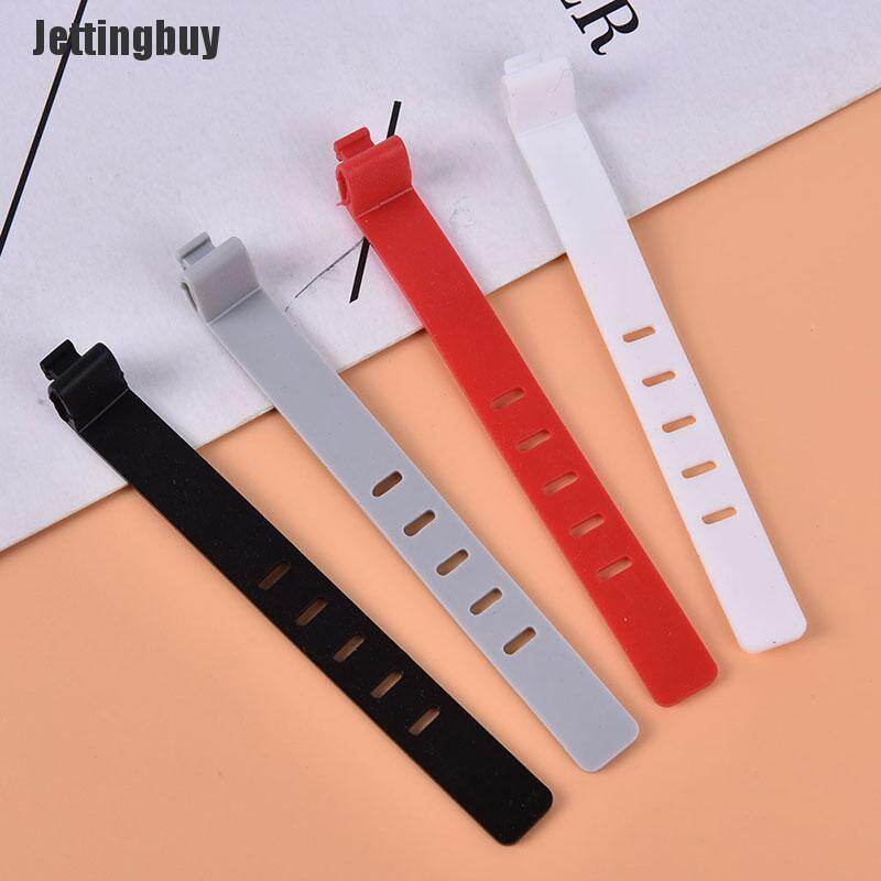 [Jettingbuy] 2PCS Silicone Phone Data Cable Winder Earphone Clip Charger Organizer Cable Tie Black
