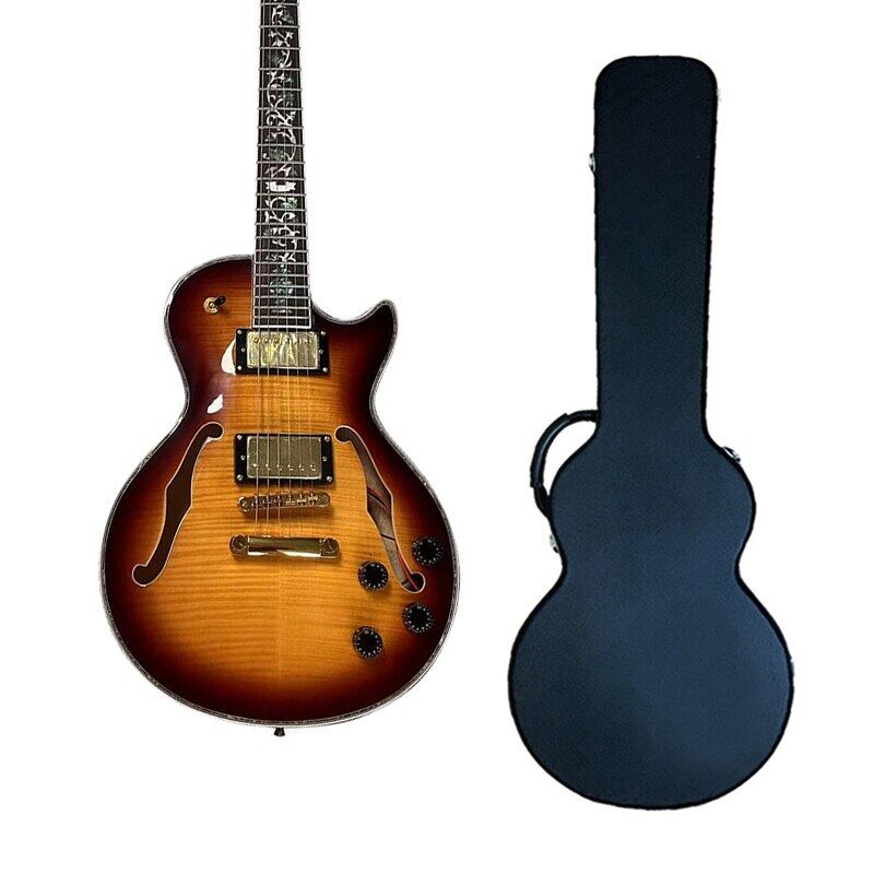 Gibson Les Paul Jazz Guitar Flowers Inlays Fretboard รู้สึกเรียบลื่น