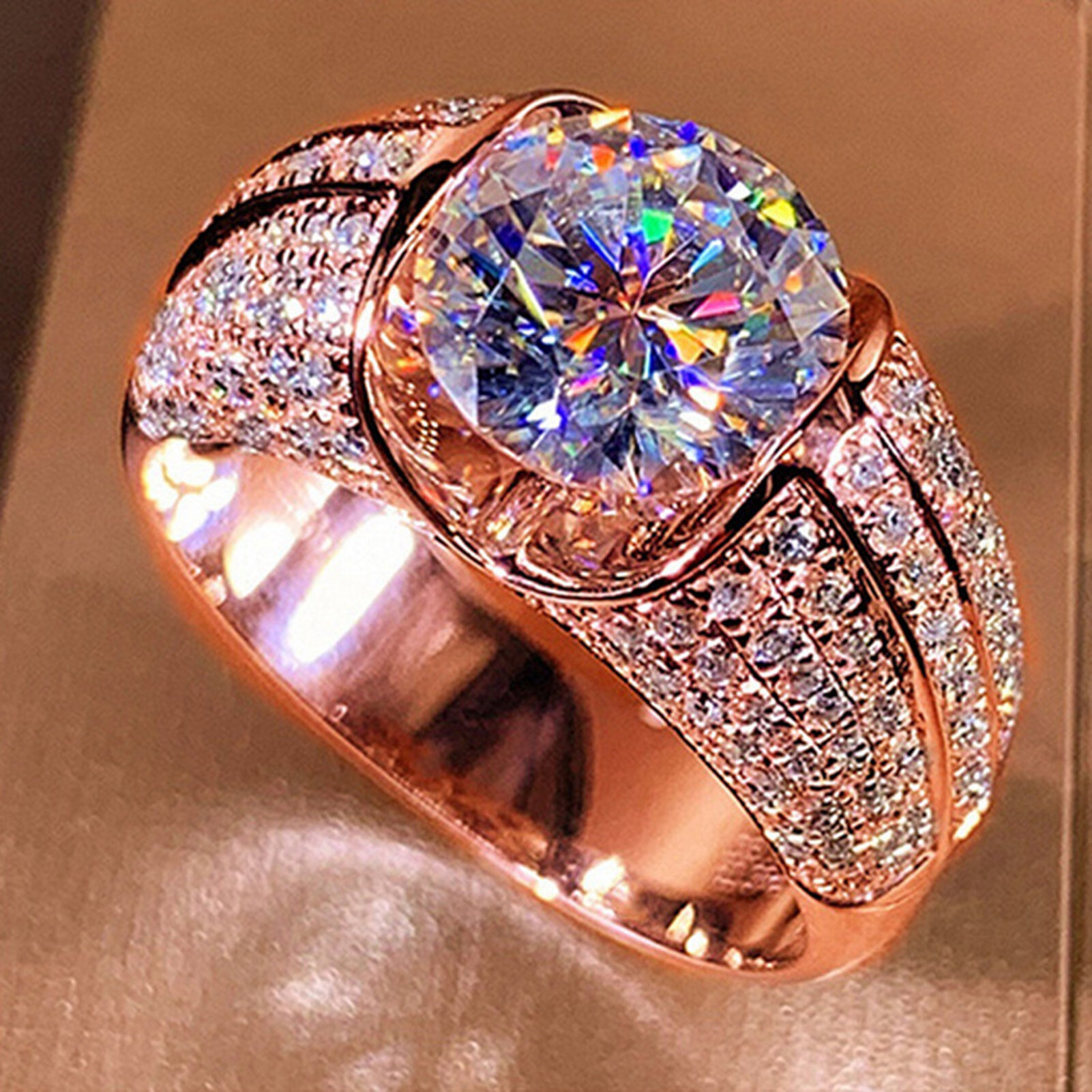 Phoenix B2C Women Ring Simple Temperament Alloy Cubic Zirconia Embedded Ideal Gifts Finger Ring for Party Women Ring Fine