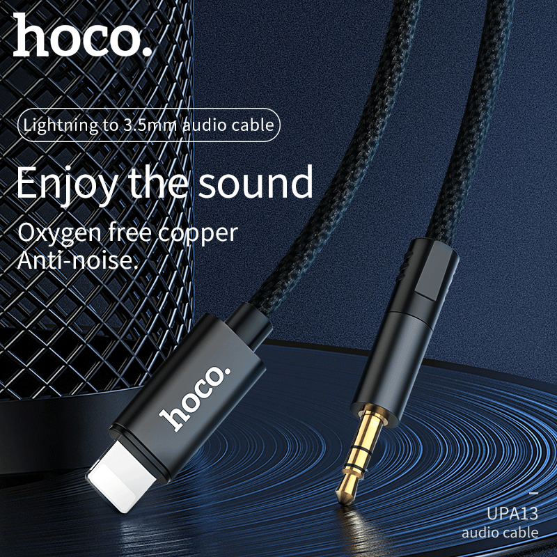 HOCO Lightning to 3.5mm Jack AUX cable , Male to Male Audio Converter Cable for iPhone iPad Car Microphone Speaker Amplifier , Audio transfer