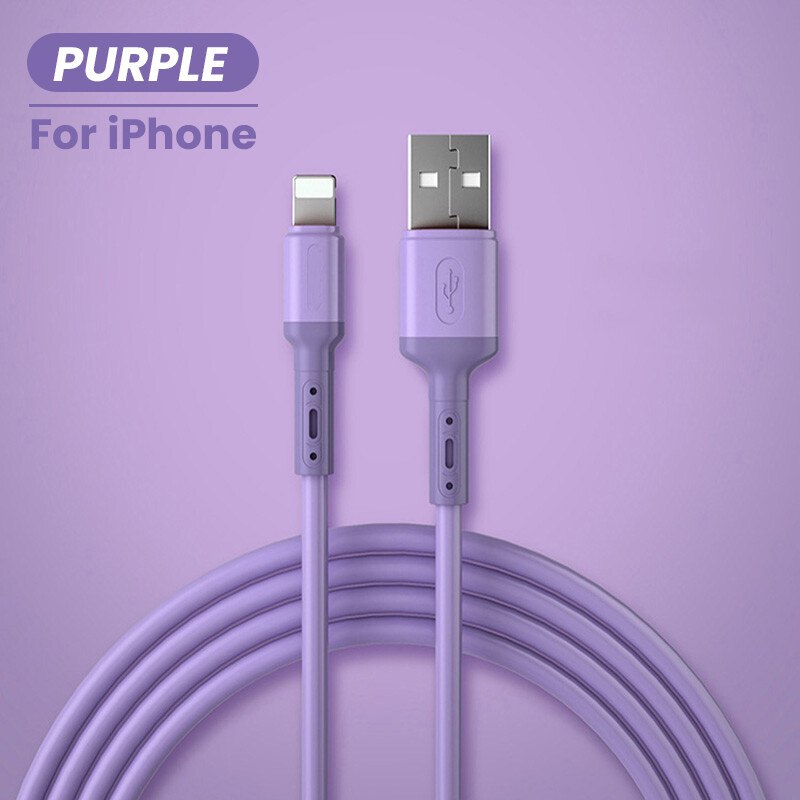 Quxis usb cable for iphone 12 11 pro max x xs 8 7 6 6s 5 5S fast data charging charger usb wire cable liquid silicone cable 1/1.5/2m