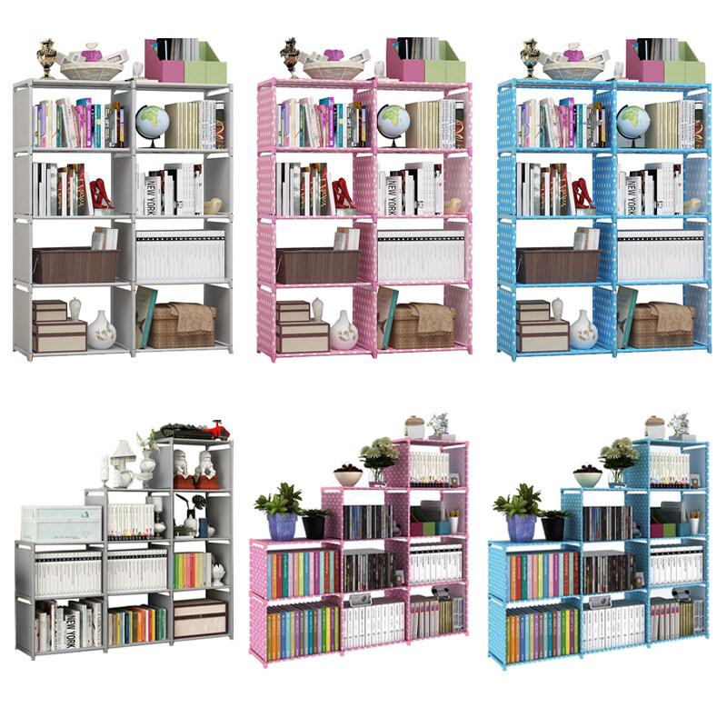 Doublerow Multilayer Functional Bookshelf Simple bookcase floor shelf