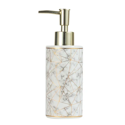 Sunnyheart 300ml Stylish Marble Ceramic Lotion Shampoo Liquid Soap Dispenser Pump Bottle