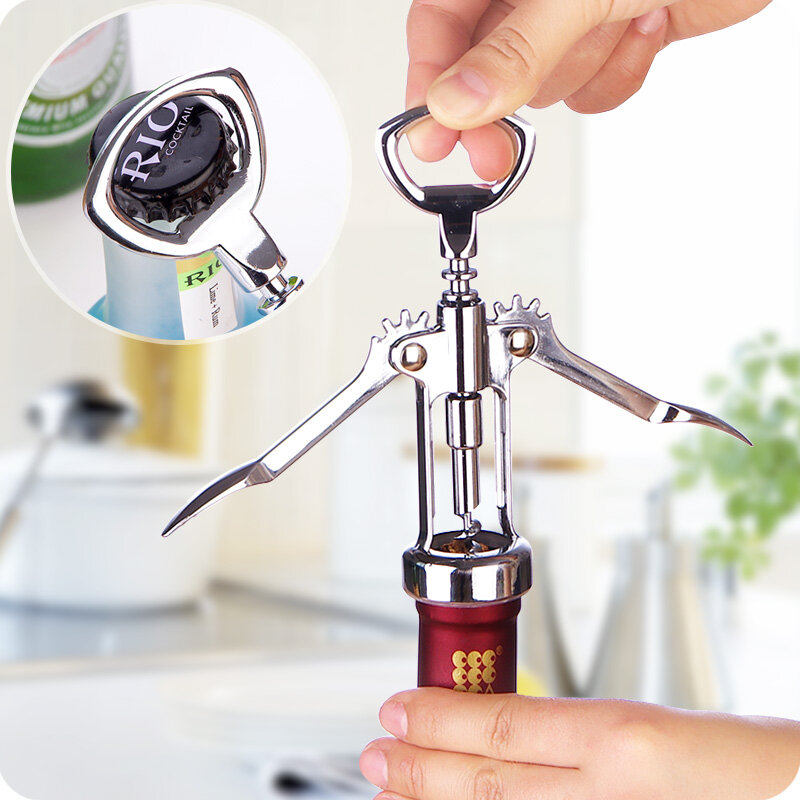 Stainless Steel Wing Style Red Wine Corkscrew Bottle Pull Opener Wine Cork Tool