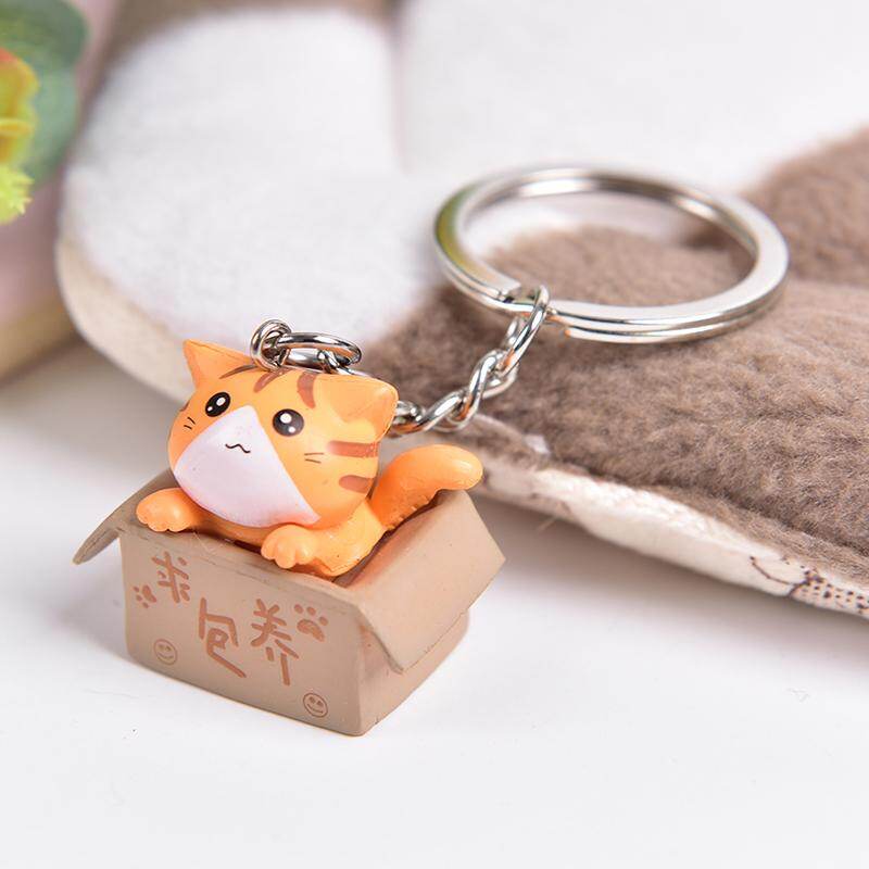 Móc chìa khóa hình mèo hoạt hình đáng yêu mặt dây chuyền trang trí cho túi, quà tặng móc khóa xe hơi