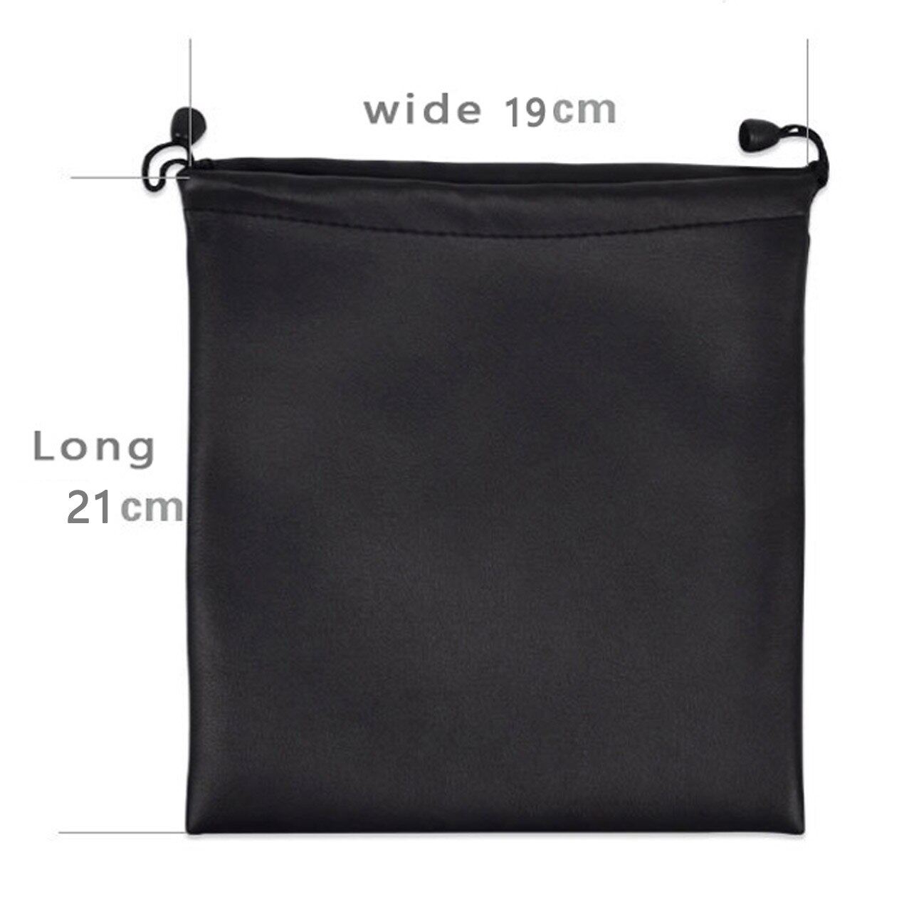 PU Leather Soft Headphone Bag Earphone Headset Pouch Headphone Case Hard Disk Cable Card Storage Bag With Locking String