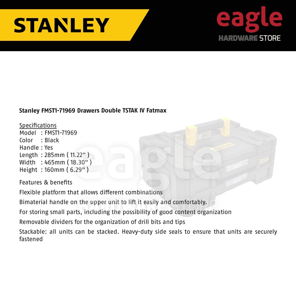 Stanley FMST1 – 71969 Drawers Double Tstak IV FatMax