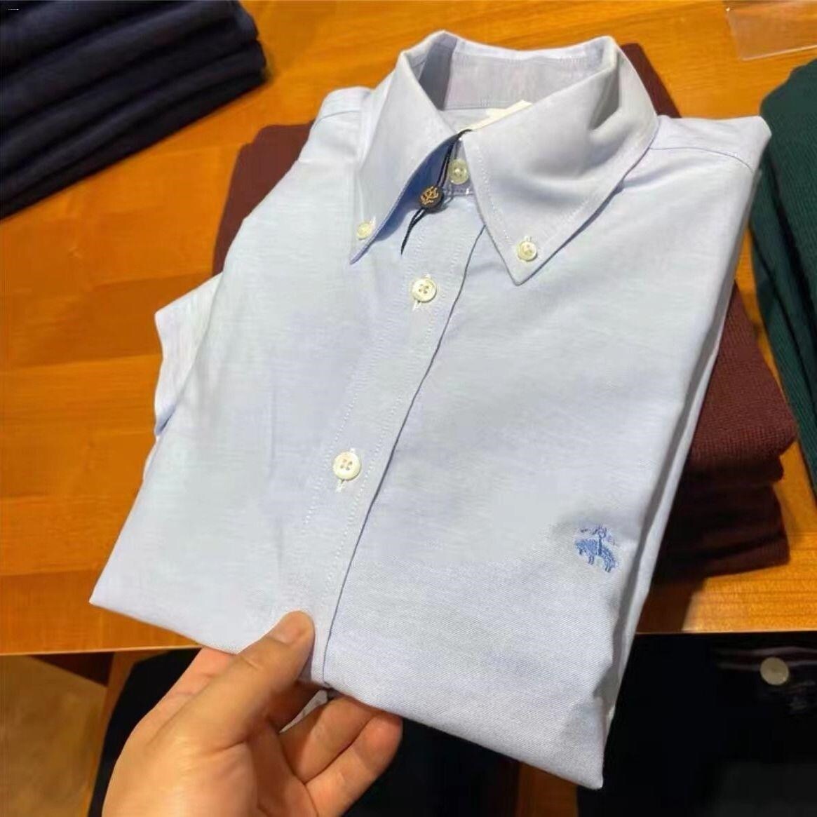 Brooks Brothers Brooks Brothers business gentleman pure cotton oxford men's short-sleeved shirt Titleist