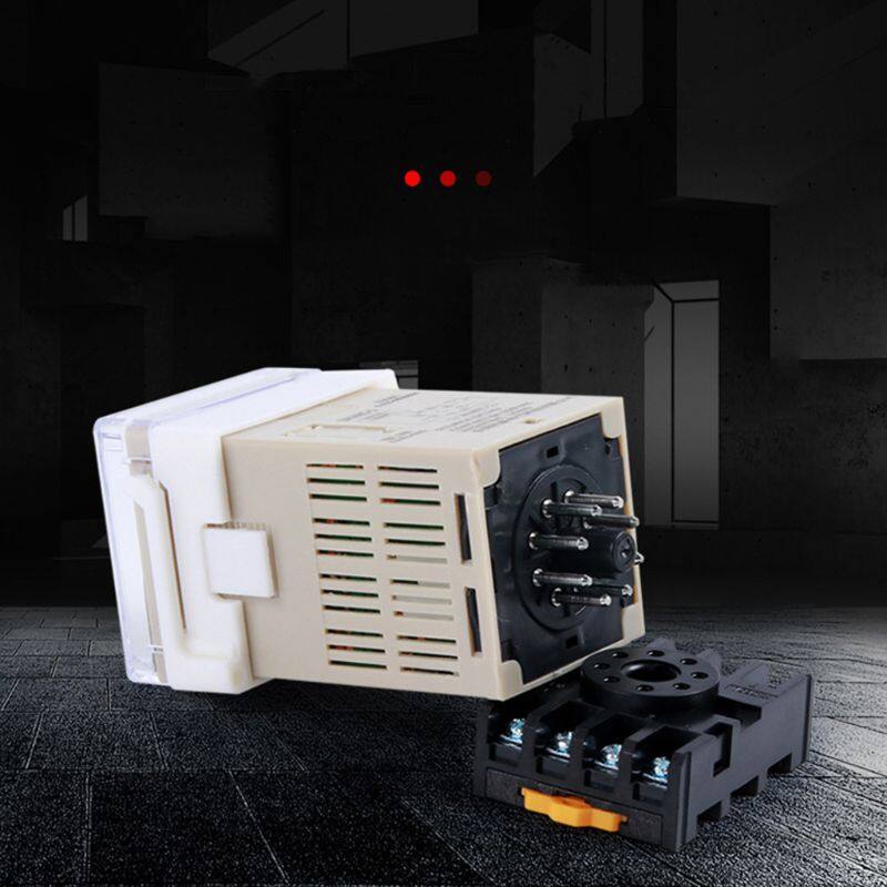 AC/DC 12V 24V 220V 380V DH48S-S Programmable Digital time relay cycle control Time Delay Relay Socket with Base