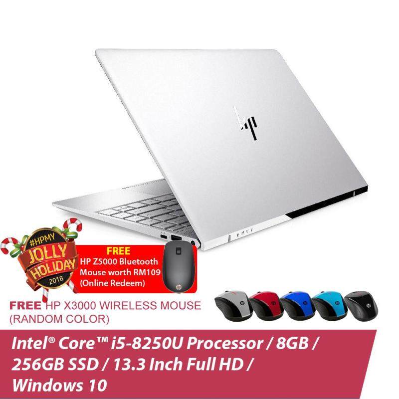 HP ENVY 13-AD102TU/ 13-AD103TU Notebook 2LS84PA/ 2LS85PA/ i5-8250U/ 8GB//256GB/ 13.3Inch/ WIN10 Free HP X3000 Wirees Mouse (Random Color) & Online Redeem Gift Malaysia