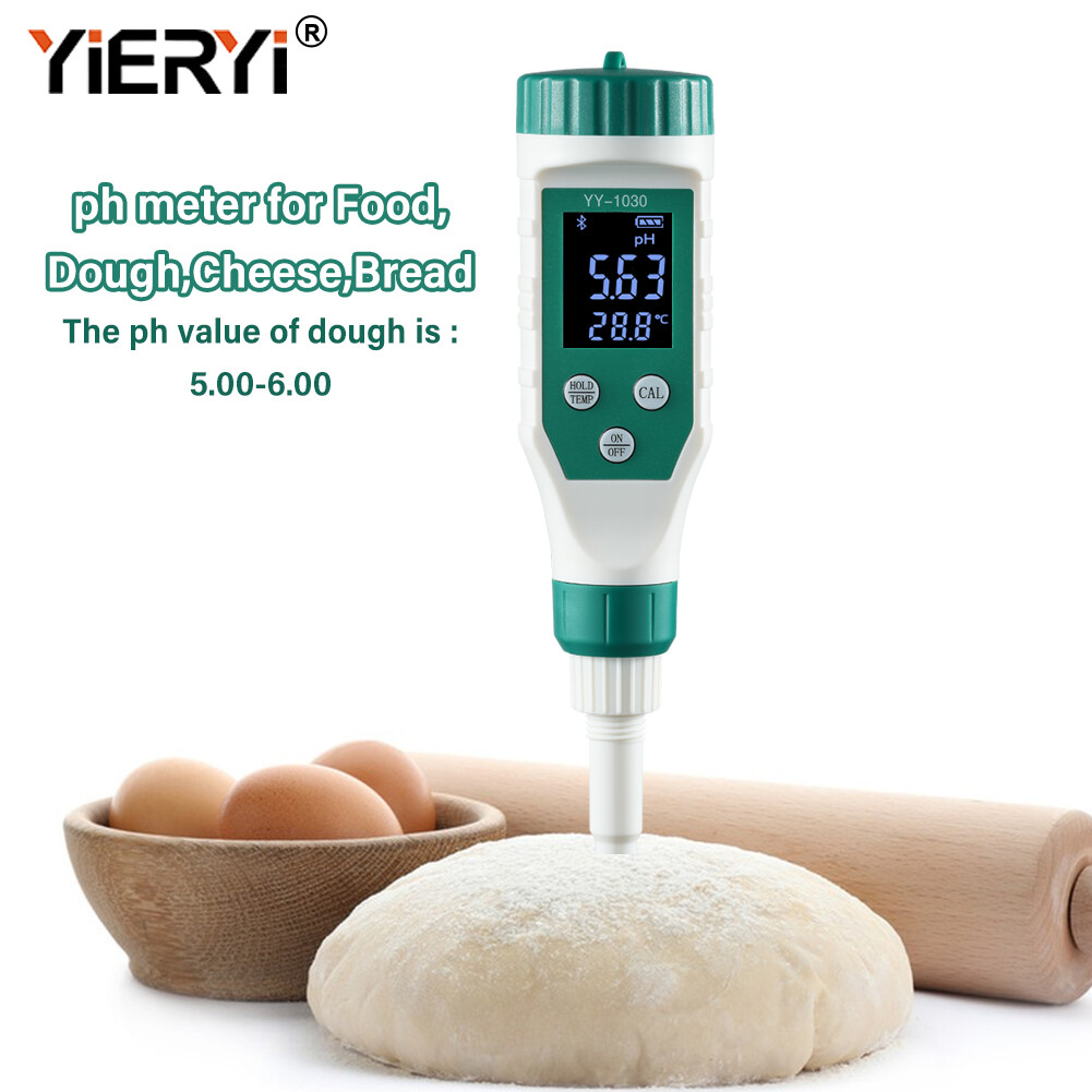 Yieryi pH Meter for Food, Food pH Tester for dough, gnocchi, Bread, Food pH Meter for Canning, Cooking, Meat, Cheese, Solid Samples and Water, 0.01 Resolution