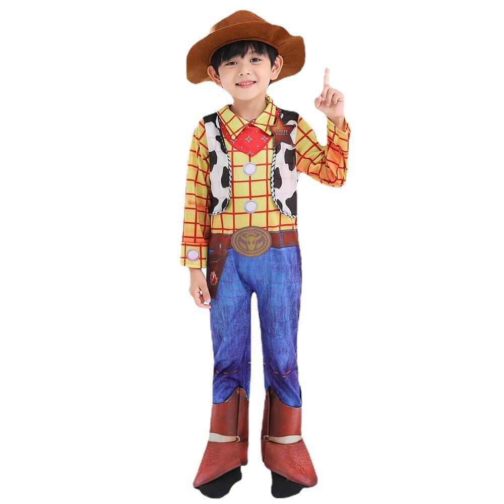 Fast Shipping New Boys ToyStory Woody Costumes Kids Deluxe Children