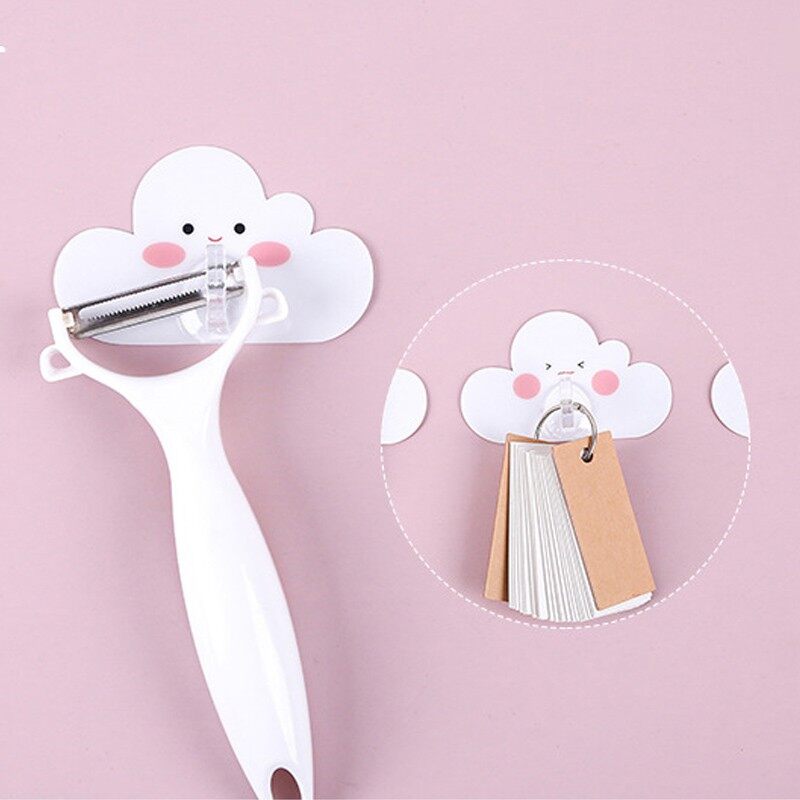 Houseeker schnappy 3pcs Cloud Shape Wall Hooks Hanger Self Adhesive Hooks Kitchen Bathroom Accessories