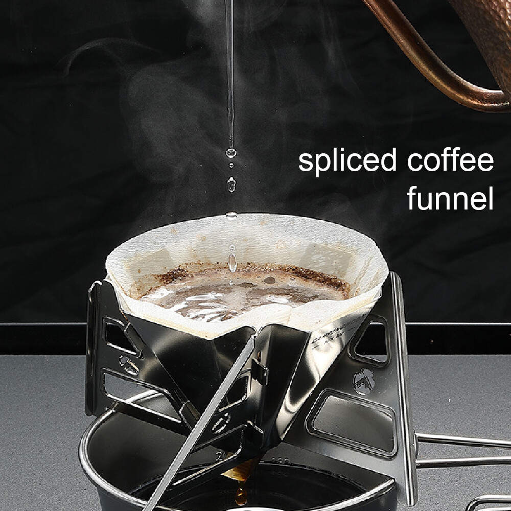 Stainless Steel Coffee Filter Rack Folding Portable Reusable Coffee Dripper Coffee Filter Bracket Outdoor Coffee Drinking Accessory