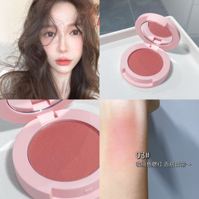 HERORANGE Monochrome Blush Cream Matte Moisturize Waterproof Long Lasting Natural Pink Rouge Blush Brightening Smooth Blusher Cosmetics