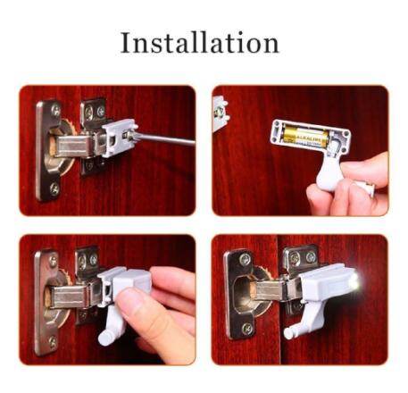 【Lightingeverthing】 1/8 Cái/bộ Tủ Bản Lề LED Cảm Biến Ánh Sáng, Cho Tủ Quần Áo Tủ Cửa Nhà Bếp Tủ Quần Áo