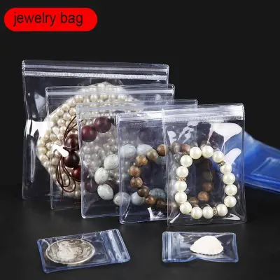 20Pcs PVC Self Sealing Plastic Jewelry Zip Lock Bags Thick Clear Ziplock Earrings Packaging Storage Bags