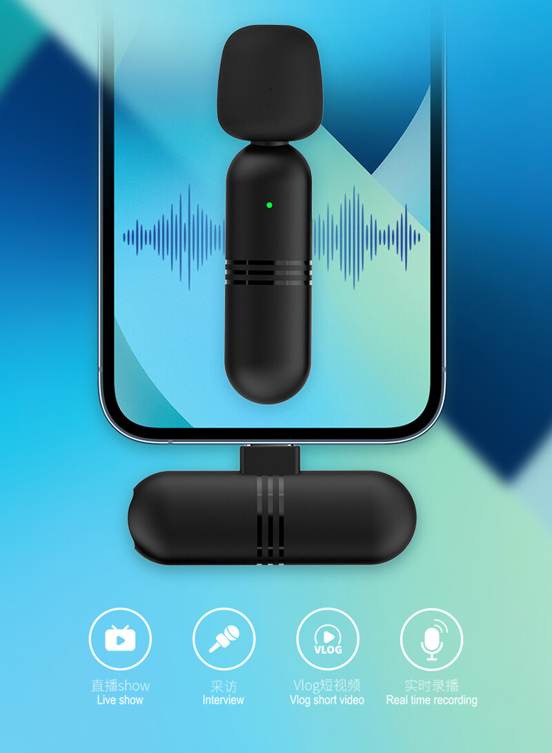 M23 One For Two Wireless Lavalier Microphone Mini Plug-Play Wireless Mic for YouTube Facebook Live Stream TikTok Video Recording Vlog
