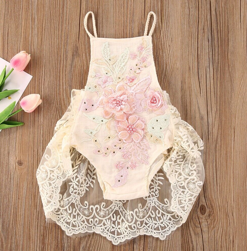 Lace Crochet Newborn Romper Photography Props Baby Girl Sleeveless Halter Romper Newborn Clothes Gifts