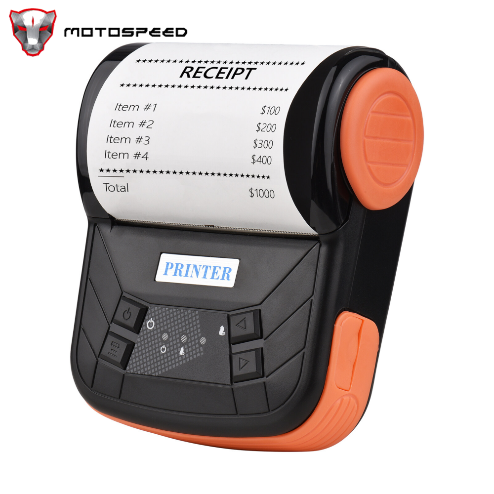 KKmoon Portable 80mm Receipt Printer Wire-less BT Thermal Receipt Printer Mobile Bill Printer Compatible with Android/iOS/Windows System ESC/POS Print Command for Small Business Restaurant Retail Store