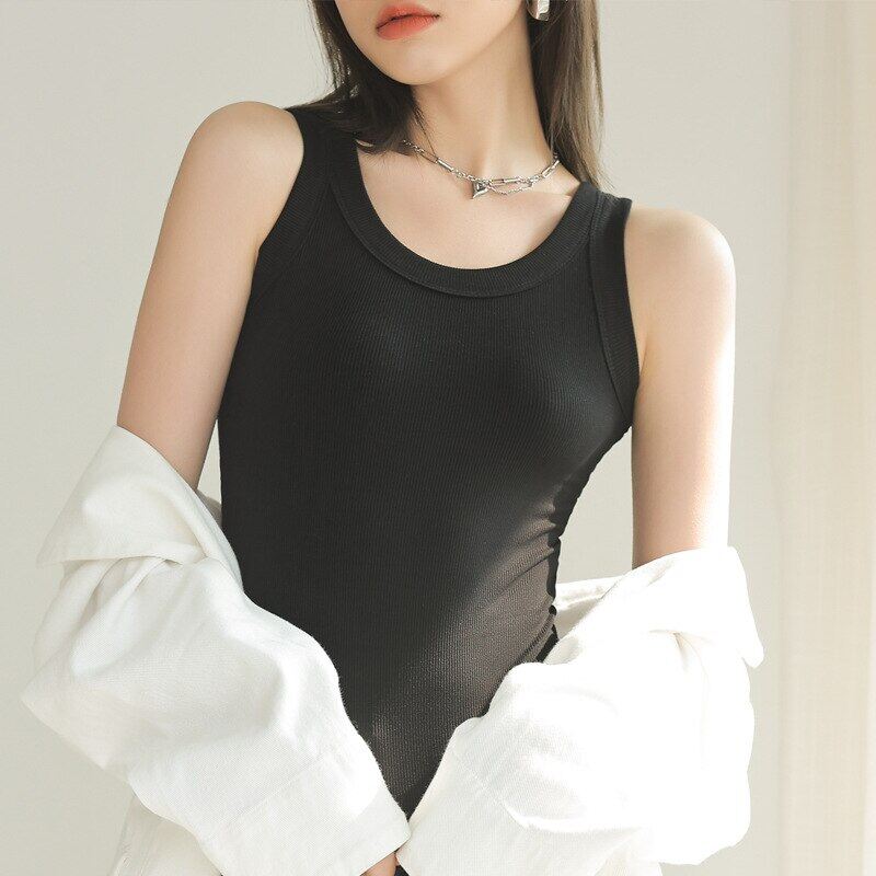 Sexy Tank Top Ribbed Halter Crop Tops Women Summer Camis Backless Camisole Fashion Casual Tube Female Sleeveless Cropped Vest