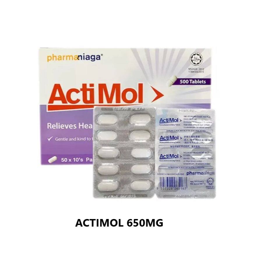 ACTIMOL PARACETAMOL 500MG / 650MG (10'Tab) READY STOCKK Lazada