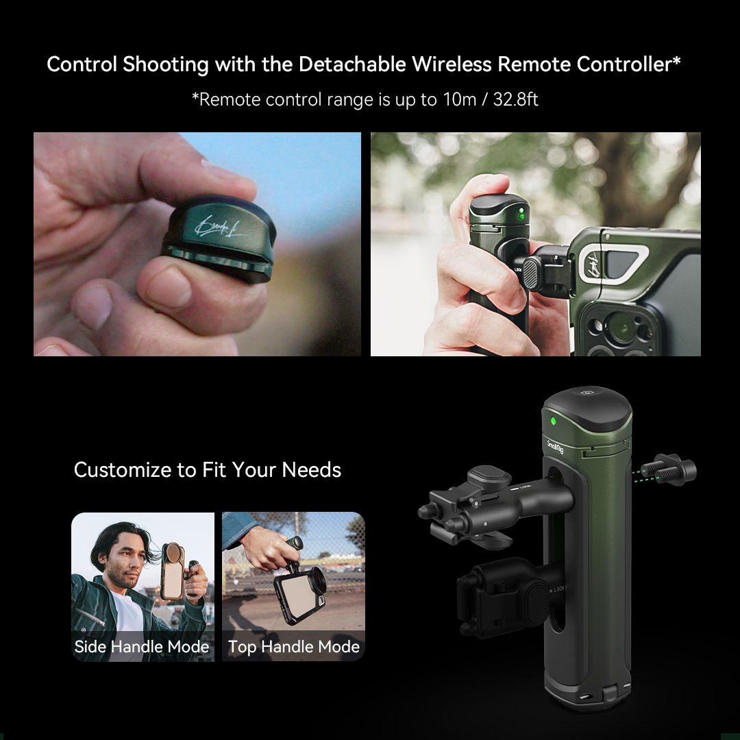 Smallrig x Brandon Li Bộ khung video di động có điều khiển từ xa Bluetooth không dây Tay cầm bên 67mm VND Bộ lọc cho iPhone 15 Pro Max (Phiên bản đồng thiết kế) 4407 / 4473